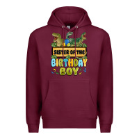 Burgundy sister of the birthday boy Premium Hoodie - MaliasSmallBusiness