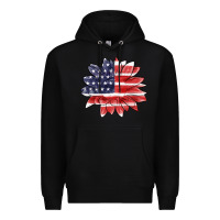 Black american flag sunflower Premium Hoodie - MaliasSmallBusiness