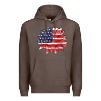 Coffee american flag sunflower Premium Hoodie - MaliasSmallBusiness
