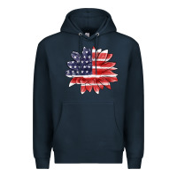 Navy american flag sunflower Premium Hoodie - MaliasSmallBusiness