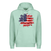 Seafoam american flag sunflower Premium Hoodie - MaliasSmallBusiness