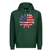 Sports Green american flag sunflower Premium Hoodie - MaliasSmallBusiness