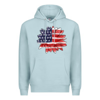 Blue Mist american flag sunflower Premium Hoodie - MaliasSmallBusiness