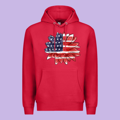 Premium Hoodie american flag sunflower
