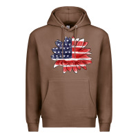 Chestnut american flag sunflower Premium Hoodie - MaliasSmallBusiness