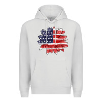 Dove Grey american flag sunflower Premium Hoodie - MaliasSmallBusiness