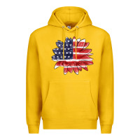 Lemon american flag sunflower Premium Hoodie - MaliasSmallBusiness