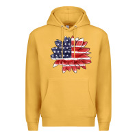 Mustard american flag sunflower Premium Hoodie - MaliasSmallBusiness