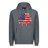 Rock american flag sunflower Premium Hoodie - MaliasSmallBusiness