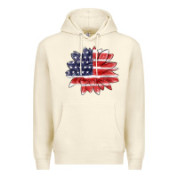Sandshell american flag sunflower Premium Hoodie - MaliasSmallBusiness