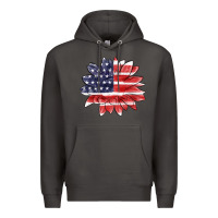 Smoke american flag sunflower Premium Hoodie - MaliasSmallBusiness
