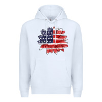 White american flag sunflower Premium Hoodie - MaliasSmallBusiness