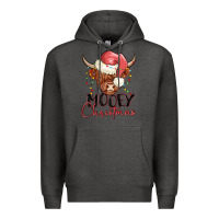 Charcoal Heather mooey christmas Premium Hoodie - MaliasSmallBusiness