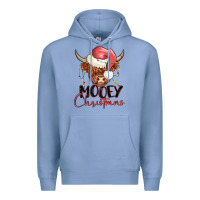 Colony Blue mooey christmas Premium Hoodie - MaliasSmallBusiness