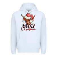 White mooey christmas Premium Hoodie - MaliasSmallBusiness