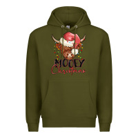 Army Green mooey christmas Premium Hoodie - MaliasSmallBusiness