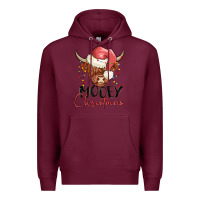 Burgundy mooey christmas Premium Hoodie - MaliasSmallBusiness