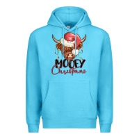 Ocean Blue mooey christmas Premium Hoodie - MaliasSmallBusiness