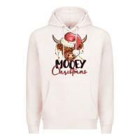 Pale Pink mooey christmas Premium Hoodie - MaliasSmallBusiness