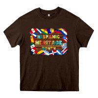 Chocolate Brown hispanic heritage flags Heavy Core Tee - BundleAndBundleShop