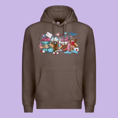 Premium Hoodie nurse elements coffee cups
