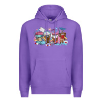 Purple nurse elements coffee cups Premium Hoodie - MaliasSmallBusiness