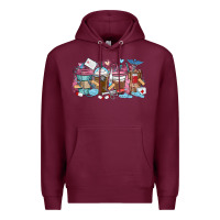 Burgundy nurse elements coffee cups Premium Hoodie - MaliasSmallBusiness