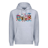 Heather Grey nurse elements coffee cups Premium Hoodie - MaliasSmallBusiness