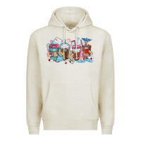 Oatmeal Heather nurse elements coffee cups Premium Hoodie - MaliasSmallBusiness