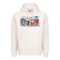 Pale Pink nurse elements coffee cups Premium Hoodie - MaliasSmallBusiness