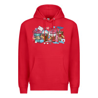 Red nurse elements coffee cups Premium Hoodie - MaliasSmallBusiness