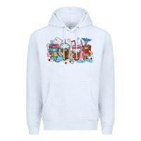 White nurse elements coffee cups Premium Hoodie - MaliasSmallBusiness