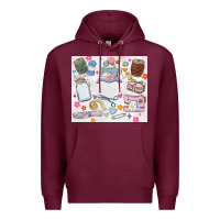 Burgundy sewing Premium Hoodie - MaliasSmallBusiness