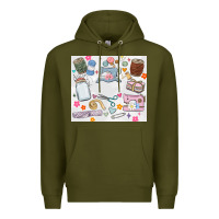 Army Green sewing Premium Hoodie - MaliasSmallBusiness
