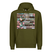 Army Green pray big worry small trust god Premium Hoodie - MaliasSmallBusiness
