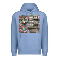 Colony Blue pray big worry small trust god Premium Hoodie - MaliasSmallBusiness