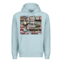 Blue Mist pray big worry small trust god Premium Hoodie - MaliasSmallBusiness