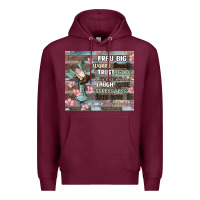 Burgundy pray big worry small trust god Premium Hoodie - MaliasSmallBusiness