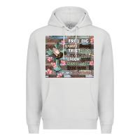 Dove Grey pray big worry small trust god Premium Hoodie - MaliasSmallBusiness