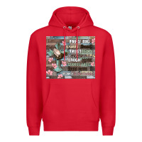 Red pray big worry small trust god Premium Hoodie - MaliasSmallBusiness