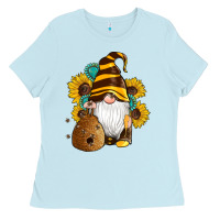 Baby Blue western bee gnomes beehive honey sunflowers gemstone Ladies Tee - Artiststas