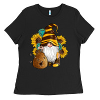 Black western bee gnomes beehive honey sunflowers gemstone Ladies Tee - Artiststas