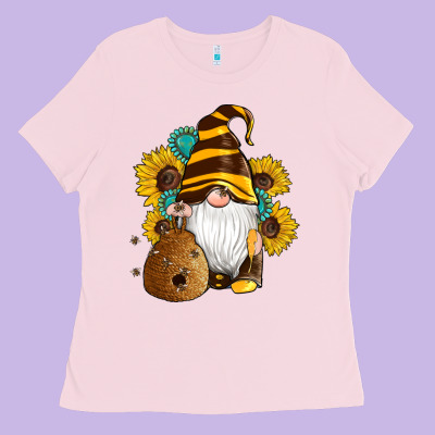 Western Bee Gnomes Beehive Honey Sunflowers Gemstone Ladies Tee Designed By Artiststas