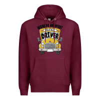 Burgundy worlds greatest school bus driver Premium Hoodie - MaliasSmallBusiness