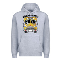 Heather Grey worlds greatest school bus driver Premium Hoodie - MaliasSmallBusiness