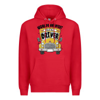 Red worlds greatest school bus driver Premium Hoodie - MaliasSmallBusiness