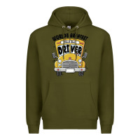 Army Green worlds greatest school bus driver Premium Hoodie - MaliasSmallBusiness