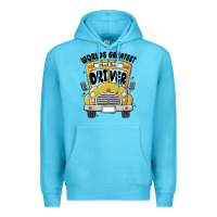 Ocean Blue worlds greatest school bus driver Premium Hoodie - MaliasSmallBusiness
