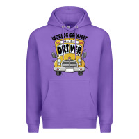 Purple worlds greatest school bus driver Premium Hoodie - MaliasSmallBusiness