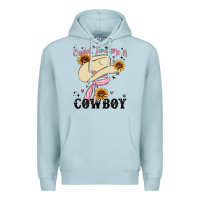 Blue Mist cupid find me a cowboy Premium Hoodie - MaliasSmallBusiness